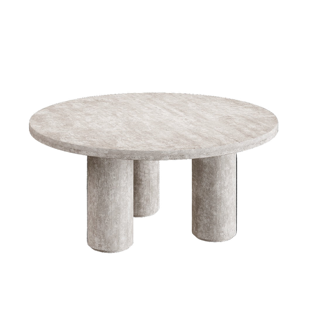 Casoli Travertine Coffee Table, White