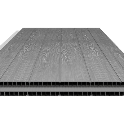 Pro Grade 8ft x 10ft Premium Plastic Double Door Garden Shed - Grey Wood Touch Texture